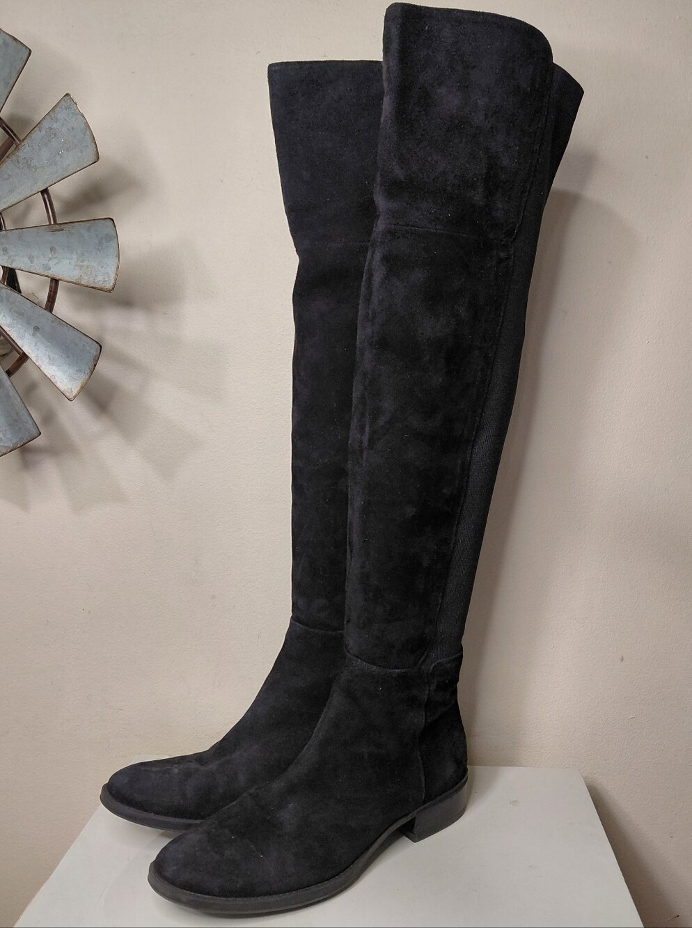 Sam Edelman Black Over-the-Knee Suede Stretch Boots Size 7.5 - Picture 11 of 11
